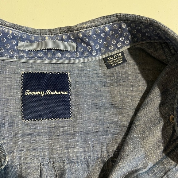 Tommy bahama navy Gray‎ tone long sleeve XXL - Picture 3 of 4